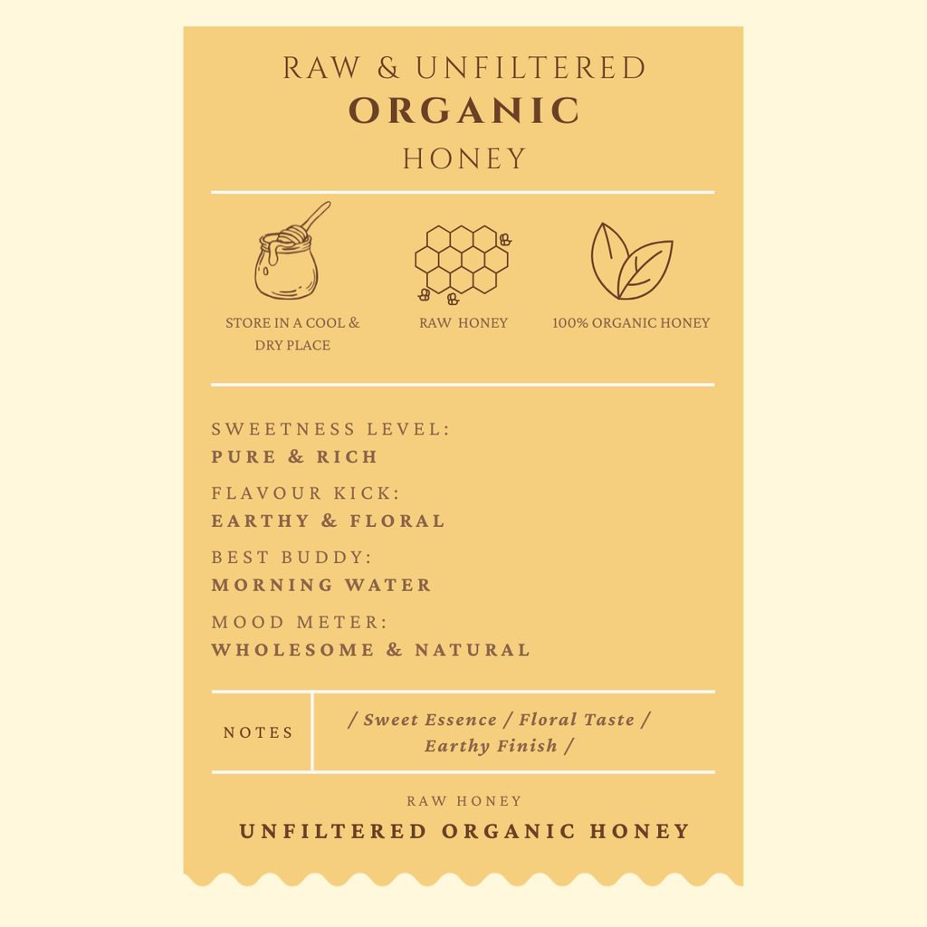 Raw and Unprocessed Organic Honey 240g